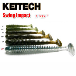 日本 KEITECH Swing Impact 3/3.5寸 螺旋T尾K牌进口路亚软饵鲈鱼