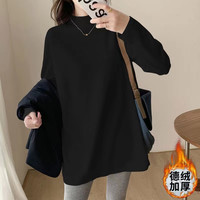 伯派鸟 加厚德绒半高领打底衫女秋冬内搭叠穿长袖t恤鲨鱼裤搭配的上衣