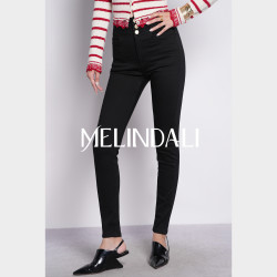 Melinda Li神裤牛仔裤秋冬高腰显瘦小脚裤靴裤