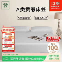 然牌 全棉床笠单件100支A类纯棉贡缎高奢床罩 1.5米床150x200cm光泽灰
