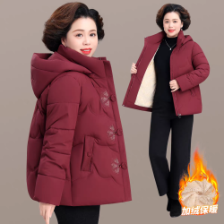 妈妈国风加绒加厚棉衣新中式中老年人女装冬装奶奶装外套太太棉服
