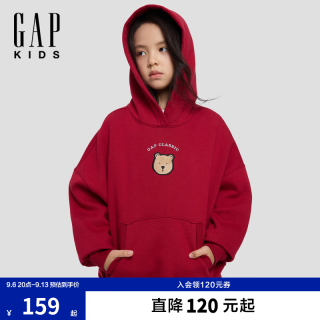 Gap logo小熊刺绣拉毛套头卫衣（多款任选）