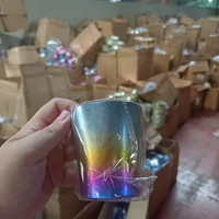 [微瑕福利]冰花钛200ml双层斜身杯多色