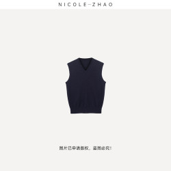 MJ0012澳洲进口纱线撒克逊羊毛定制背心马甲毛衣女