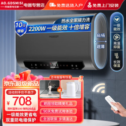 AO.GDSMISI 史密思热水器电热水器家用储水式扁桶双胆速热节能2200W卫生间出租房洗澡一级能效 60L