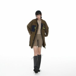 BODYWILD BODY WILD中性梭织立领长款风衣外套男女