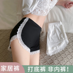 夏季花边蕾丝冰丝防走光性感安全打底家居裤E16