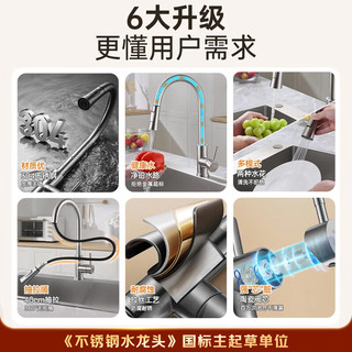 欧琳 CFL108 抽拉式冷热厨房水龙头 冰霜银