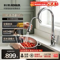 科勒 黄铜本体抽拉式家用水槽厨房冷热水韬立龙头21367T-4-CP