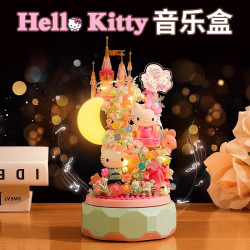 光彩年华 hellokitty积木音乐盒八音盒生日礼物送女生女朋友闺蜜小众高级感