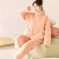 雪中飞 NSJLY-KS277 双层复合绒 爱马橙 M 睡衣家居服套装