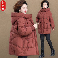 俞兆林 中年妈妈冬装棉服中长款洋气时尚中老年女冬季加厚棉衣外套