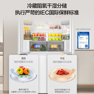 Haier 海尔 小红花系列 BCD-502WGHTDEDYWU1 风冷十字门冰箱 502L