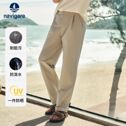 navigare 意大利小帆船卡其色防水休闲裤男阔腿裤