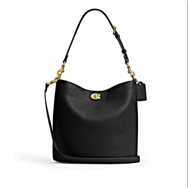 COACH WILLOW 28号 女士单肩水桶包 黑色