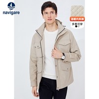 navigare 意大利小帆船卡其色棉服男棉衣外套