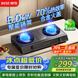樱雪 燃气灶双灶 5.2KW猛火70热效率一级能效天然气燃气灶煤气炉双灶台式灶具黑色喷涂