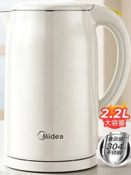 美的 1800W快速沸腾 2.2L 304不锈钢电水壶