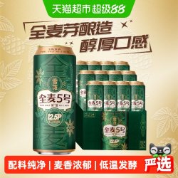 雪花 啤酒全麦5号500ml*12听麦汁浓度12.5度