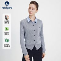 navigare 意大利小帆船圆领针织衫女毛衣开衫