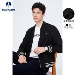 navigare [华夫格]Navigare意大利小帆船黑色休闲夹克外套男