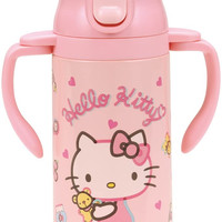 斯凯达 水壶 350毫升 双手 带吸管 不锈钢 Hello Kitty 毛绒玩具 三丽鸥 STWM3-A