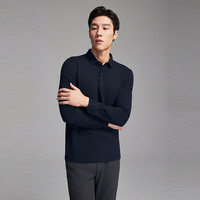 雅戈尔 长袖POLO衫男 可机洗莫代尔羊绒细珠舒适透气POLO衫