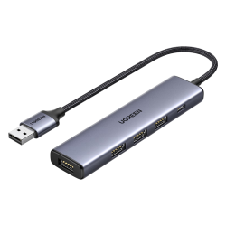 绿联 USB3.0扩展坞 4口HUB集线器 带供电口 接口转换器