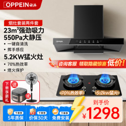 欧派 OPPEIN）欧式顶吸油烟机抽油烟机家用平嵌23风量大吸力猛火灶烟灶套装多件套-AT201D 搭猛火灶5.0kw