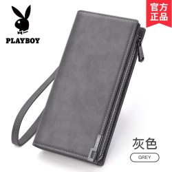 PLAYBOY 钱包男士长款手包拉链皮夹卡包送爸爸老公手拿包男款
