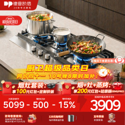 德普 凯信（Depelec）高定品牌德普D9S下沉式设计安全防干烧三眼燃气灶猛火不锈钢天然气银色JZT-01-D9S