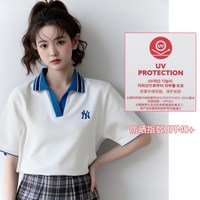 MLB 短袖女装透气休闲半袖舒适上衣宽松运动T恤翻领POLO衫