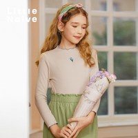 Little Naive LittleNaive春秋新款打底衫女童洋气上衣长袖中小童打底针织上衣