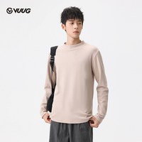 VUUG 双面毛绒半高领上衣打底衫T恤长袖秋冬保暖内搭男