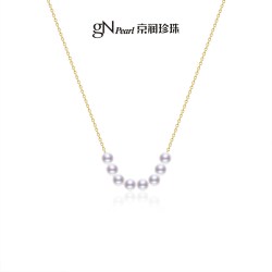 京润珍珠 京润莹颜淡水珍珠项链18K金小米珠微笑锁骨链轻奢节日礼物送女友A