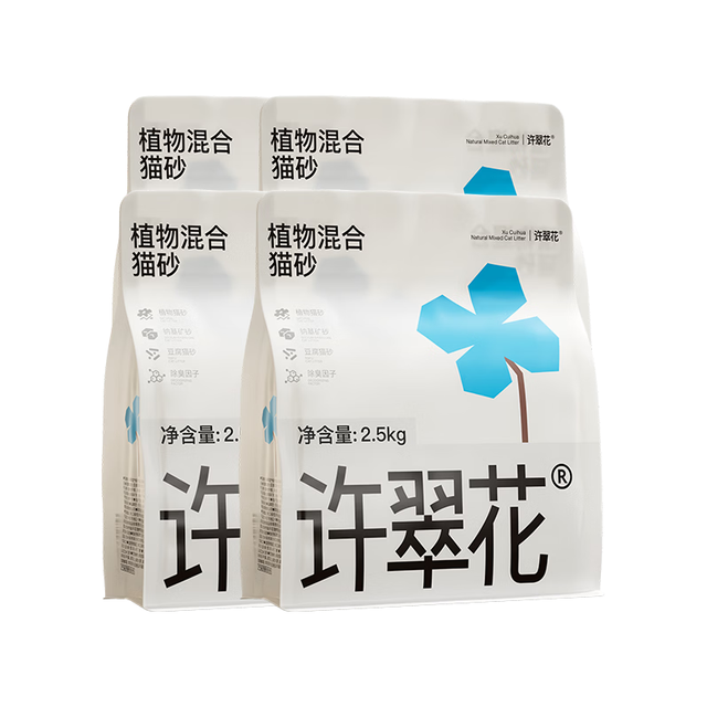 许翠花 四合一植物混合猫砂2.5kg*4包