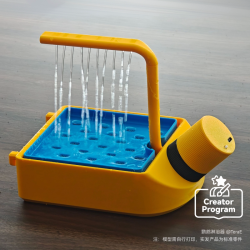 Bambu Lab 3D打印 创意模型组件鹦鹉自动淋浴器 虎皮牡丹鹦鹉文鸟循环浴室洗澡盆电动B-ZH170