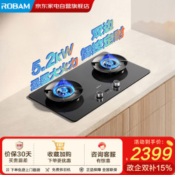 老板 燃气灶P20家用双边智能定时免看管烟灶联动可调节灶台 一级能效高热效率家用灶台JZT-50B7A