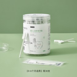 嫚熙 婴儿口腔清洁棉棒新生幼儿可用纱布乳牙刷宝宝舌头苔清洗神器