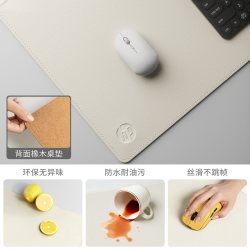 惠普 鼠标垫超大号办公桌垫电脑垫皮革键盘垫学习书桌护眼简约高级