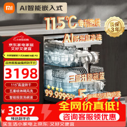 米家 小米洗碗机嵌入式洗消烘存一体机16套115℃热风烘干一级水效四星级消毒全自动家用免费厨改P2 嵌入式 16L