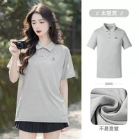 骆驼 A012251003C 吸湿速干 太空灰 XL 女士POLO衫