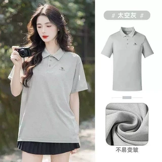 骆驼 A012251003C 吸湿速干 太空灰 XL 女士POLO衫
