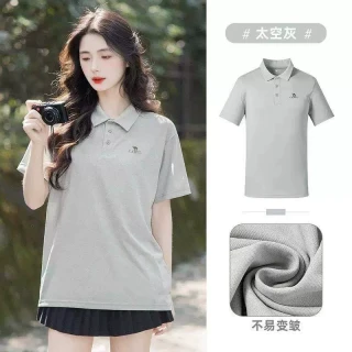 骆驼 A012251003C 吸湿速干 太空灰 XL 女士POLO衫