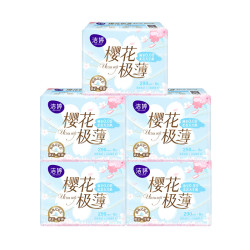 洁婷 樱花透气极薄卫生巾 290mm6片*5包