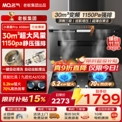 名气 老板出品30立方自清洗免拆洗顶侧双吸家用大吸力A586H烟灶炉灶套装燃气灶