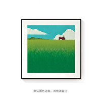 极简红建筑装饰画