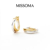 MISSOMA 金银双生耳环小众精致素圈耳饰礼物