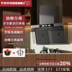 TOYODENKI 日本東洋）高端款900mm家用侧吸油烟机油烟分离大吸力抽油烟机 一级能效 轻奢灰油烟分离