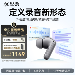 科大讯飞 XFVI-A09 入耳式真无线蓝牙耳机 星辰灰 Type-C